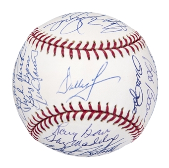 1980 World Series Champions Philadelphia Phillies Team Signed OML Kuhn World Series Baseball With 27 Signatures Including Rose, McGraw & Luzinski (Beckett)